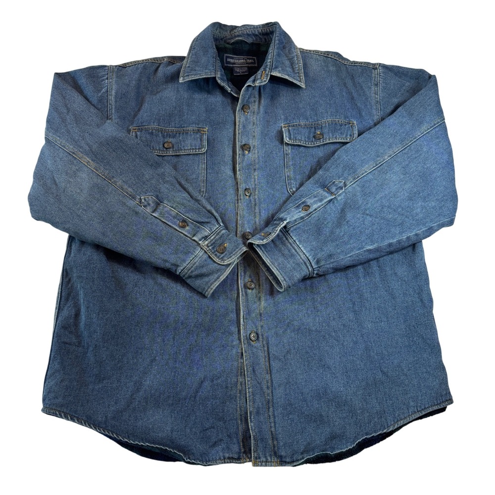 Susquehanna Trail Outfitters‎ Denim Fleece Lined Chore Coat Men's Size L Y2K